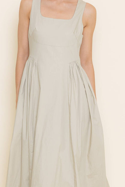 Side Waist Strap Midi Dress