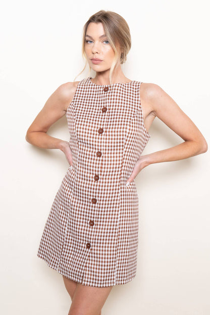 Gingham Checker Mini Dress