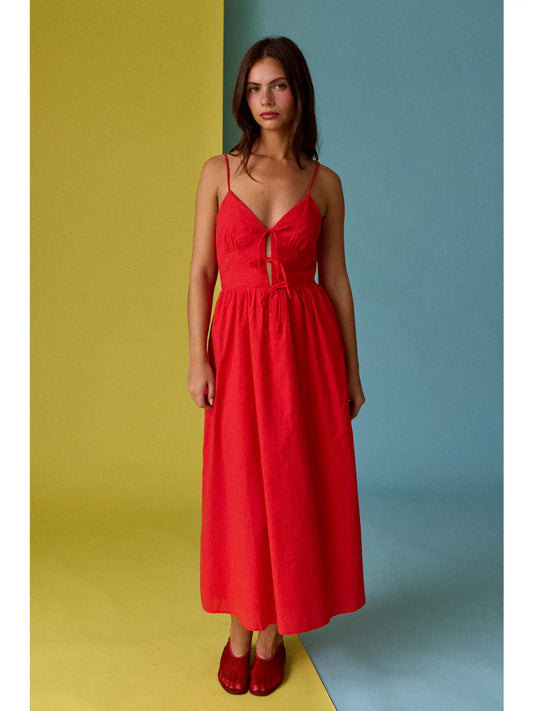 Emma Tie Front Midi Dress