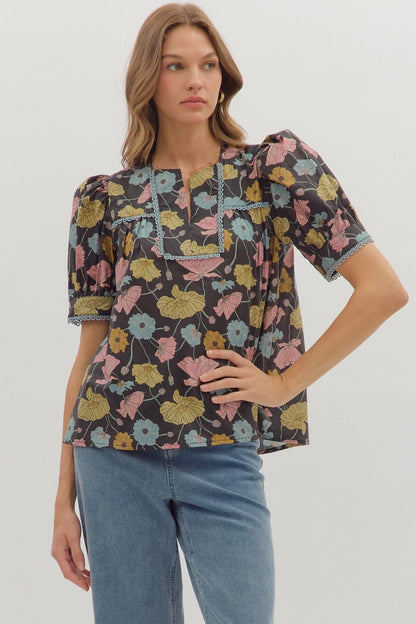 Botanical Short Sleeve Puff