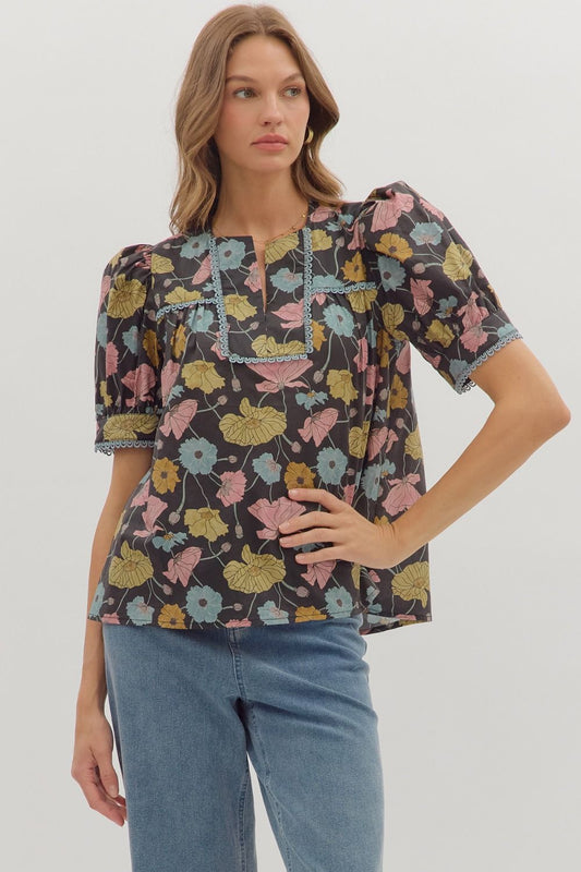 Botanical Short Sleeve Puff