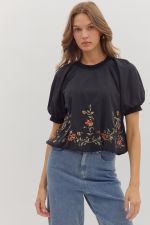 Black Floral Top