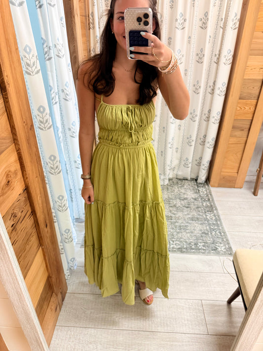 Lime Cut Out Dress