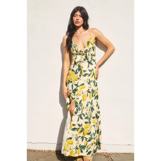 Lemonade Knot Front Maxi Dress