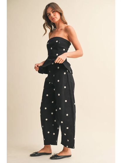 Polkadot top and barrel pant SET