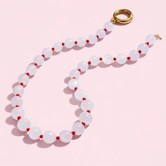 Moon Mink Stone Bead Necklace