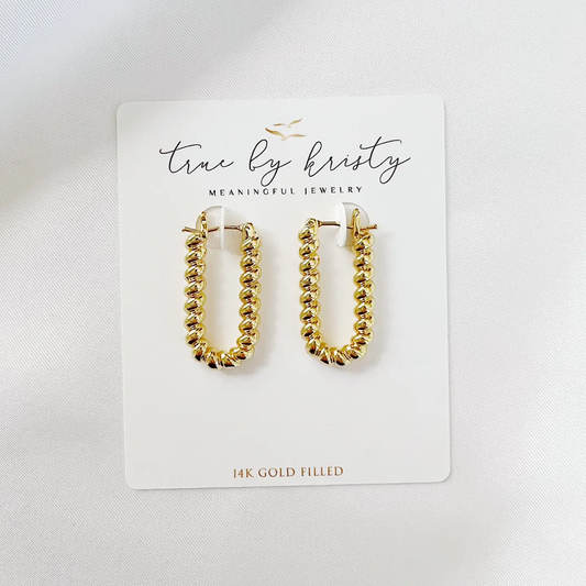 Croissant Hoops Earrings Gold Filled