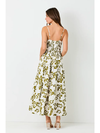 Tropical Smocked Maxi Dress