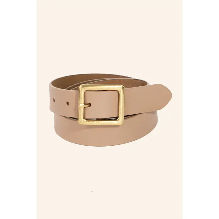Leather Square Buckle Belt