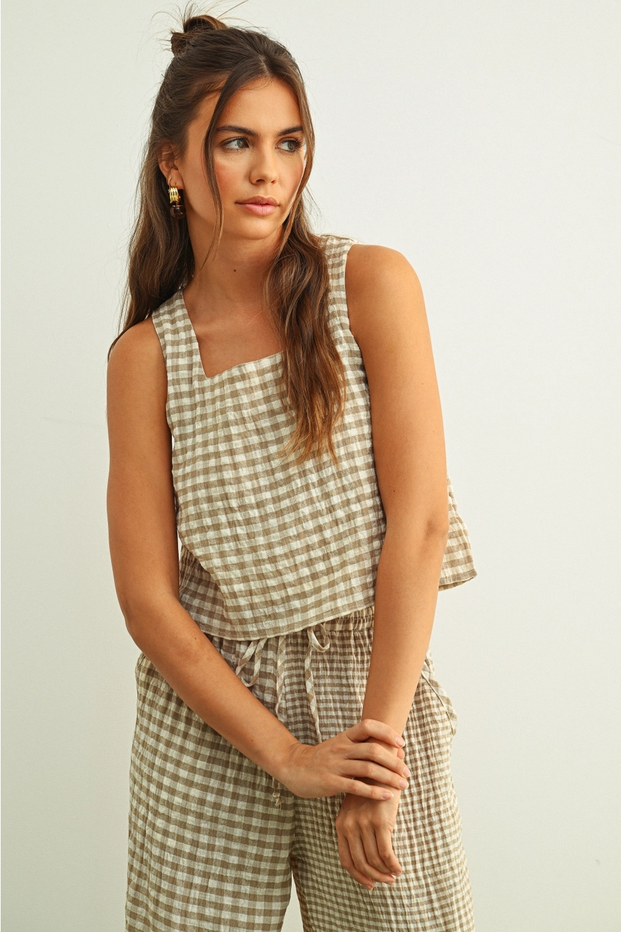 Gingham Sleeveless Top