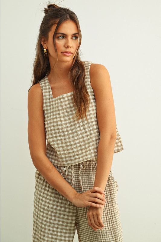 Gingham Sleeveless Top