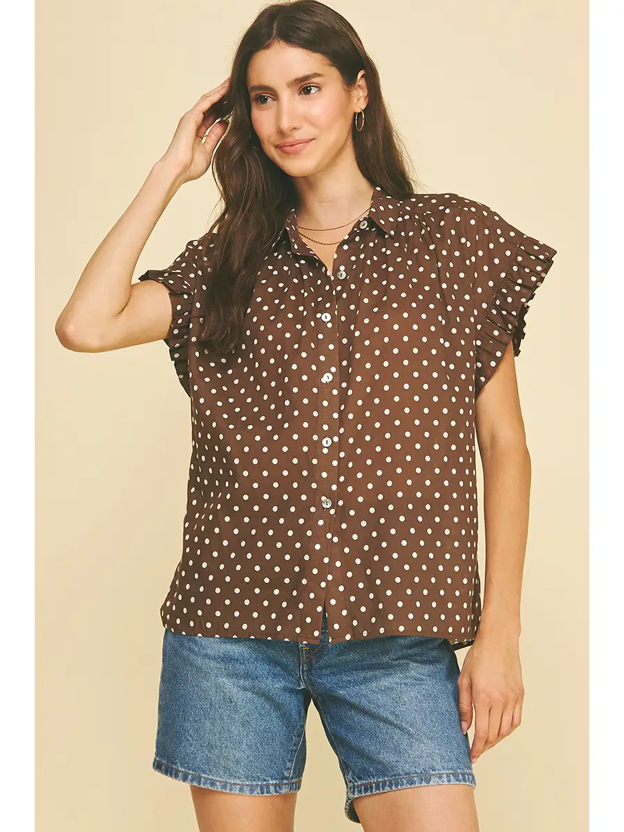 PolkaDot Ruffle Top