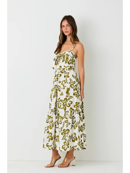 Tropical Smocked Maxi Dress
