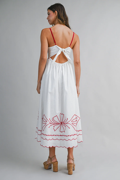 WHITE EMBROIDERED DRESS