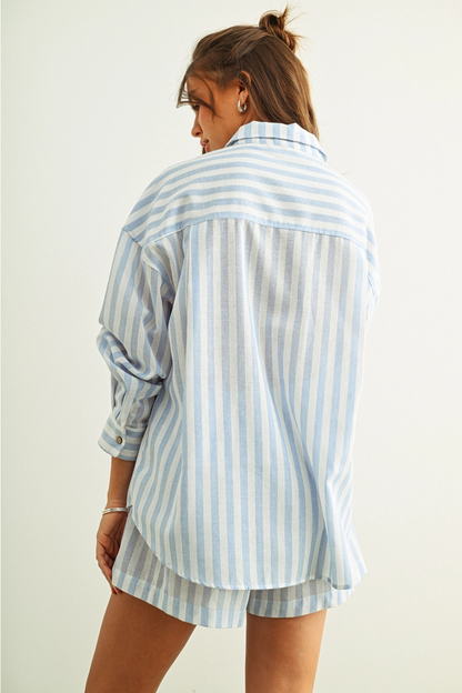 Striped Button Down Linen Shirts