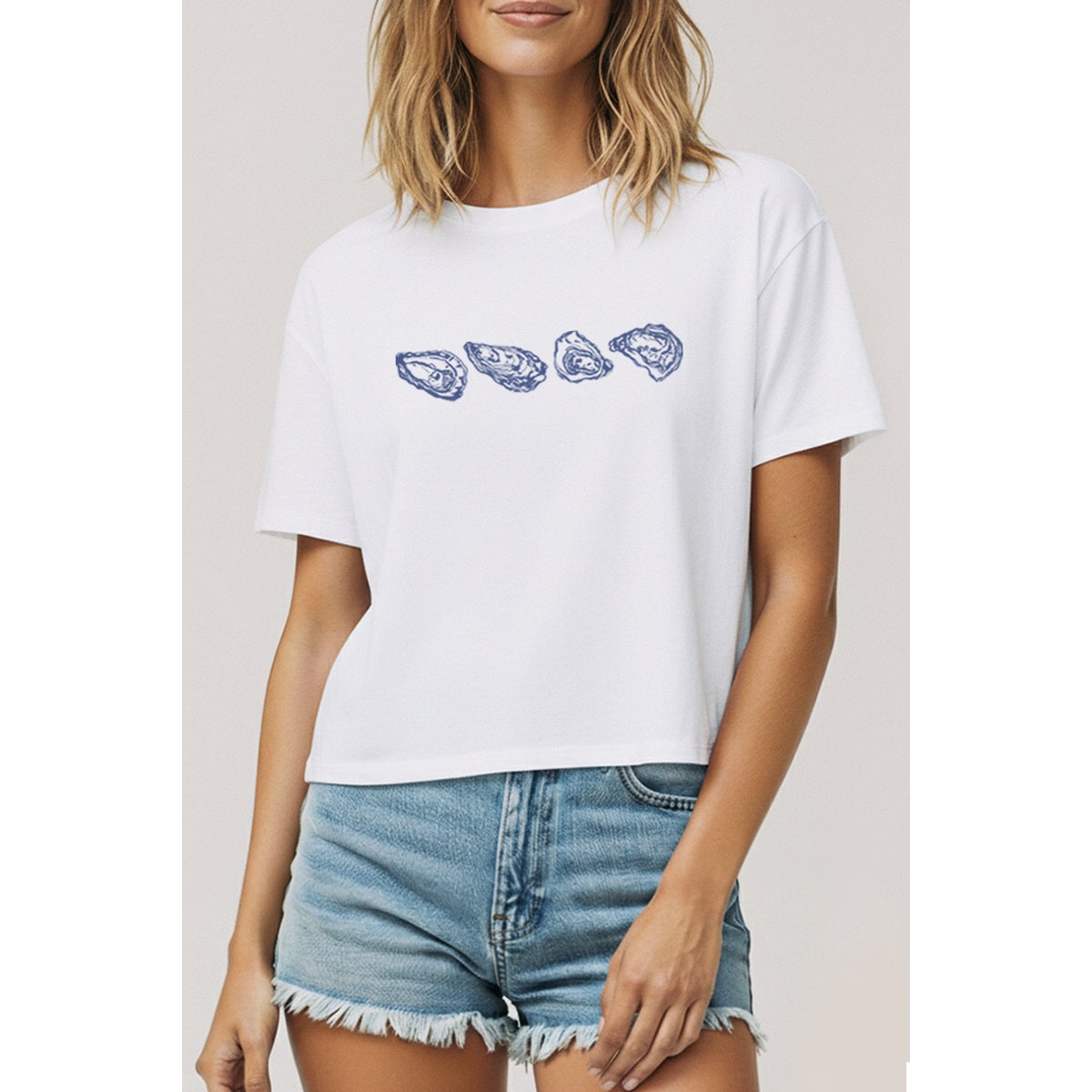 Oyster Graphic Crop Top