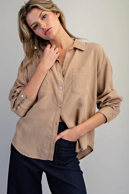 Tan Button Up