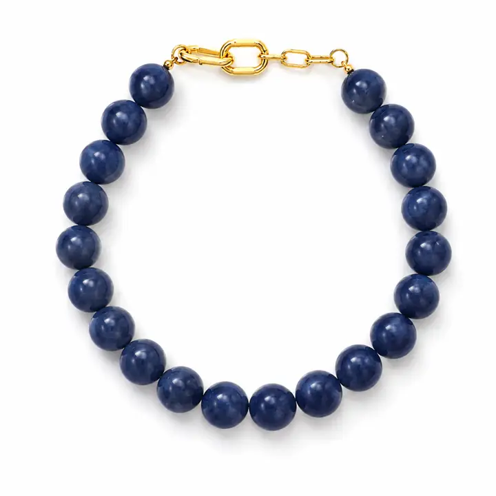 Beaded Navy Necklace