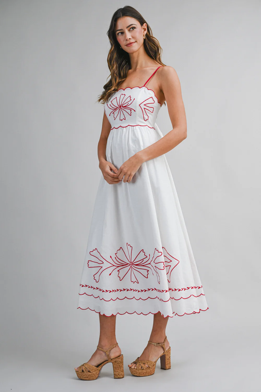 WHITE EMBROIDERED DRESS