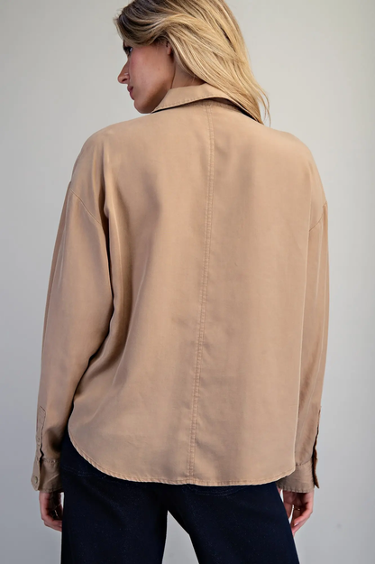 Tan Button Up
