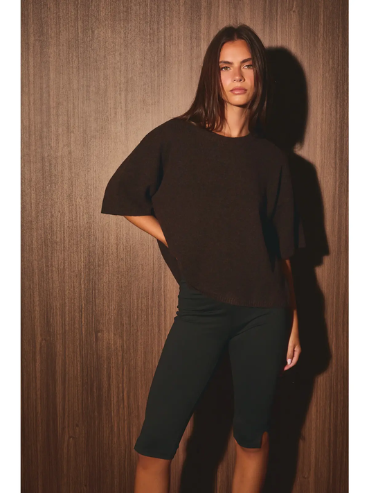 Brown Knit Sweater Top