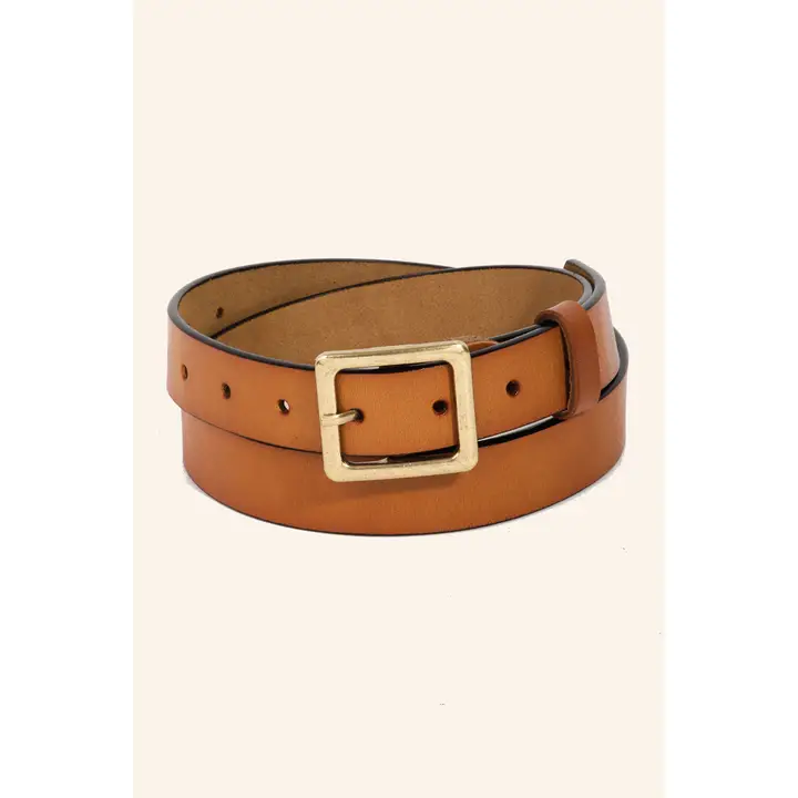 Leather Square Buckle Belt