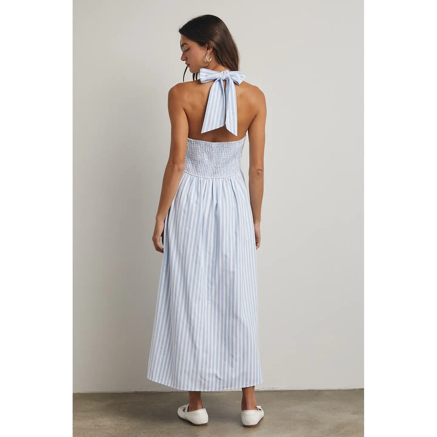Striped Halter Maxi Dress