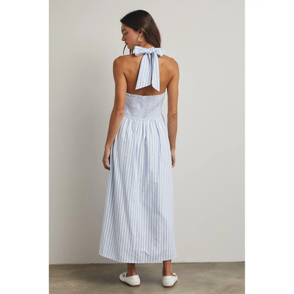 Striped Halter Maxi Dress