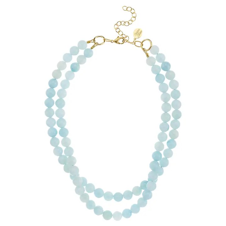 Double Strand Light Blue Necklace