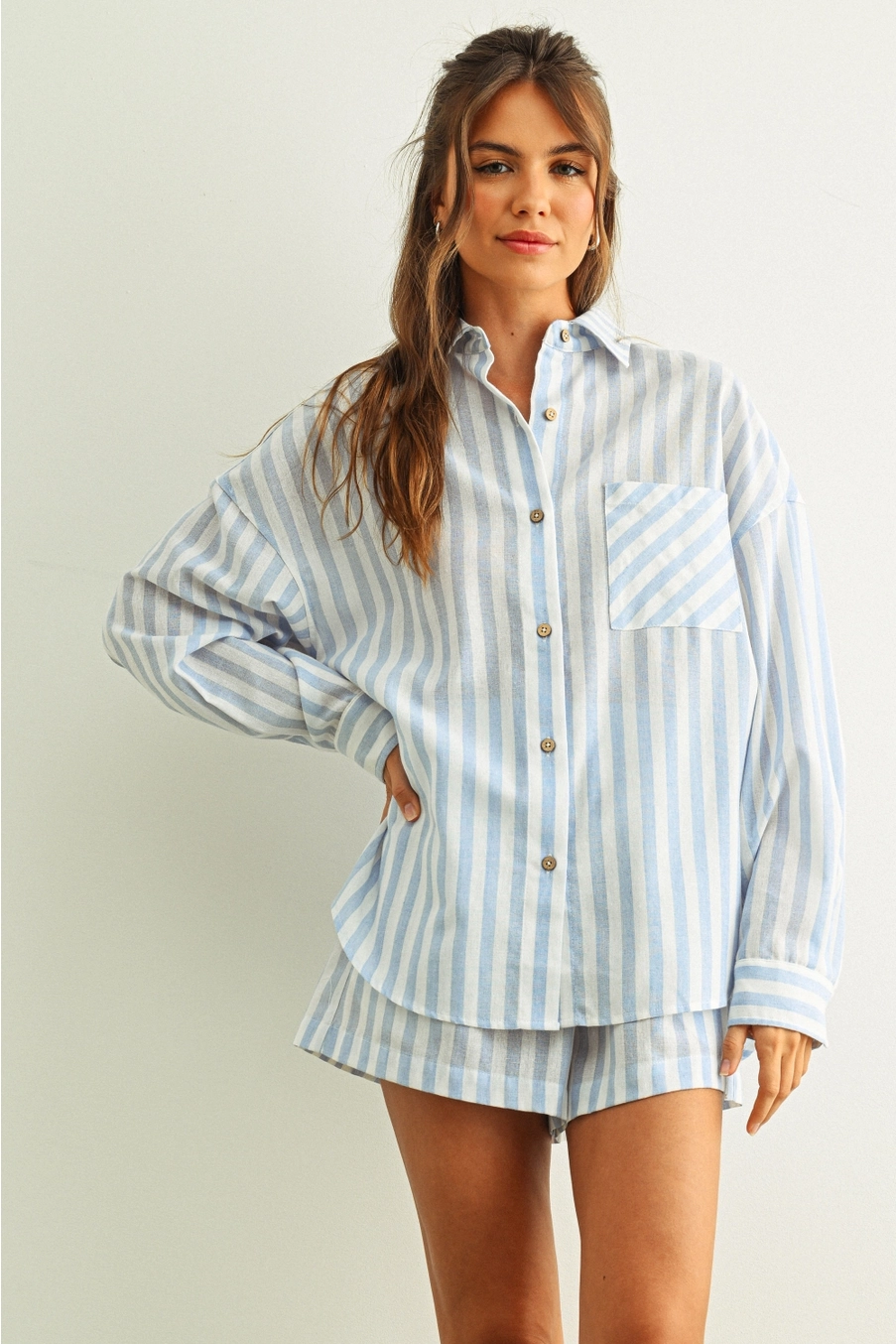 Striped Button Down Linen Shirts