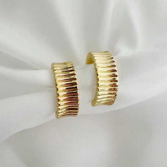 Textured Hoops Gold Filled