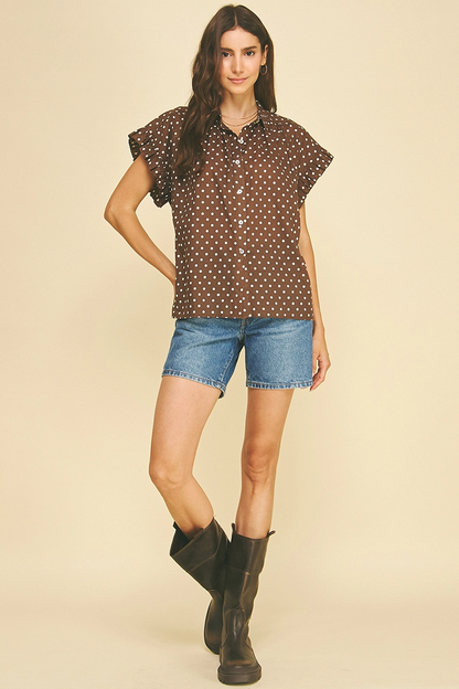 PolkaDot Ruffle Top