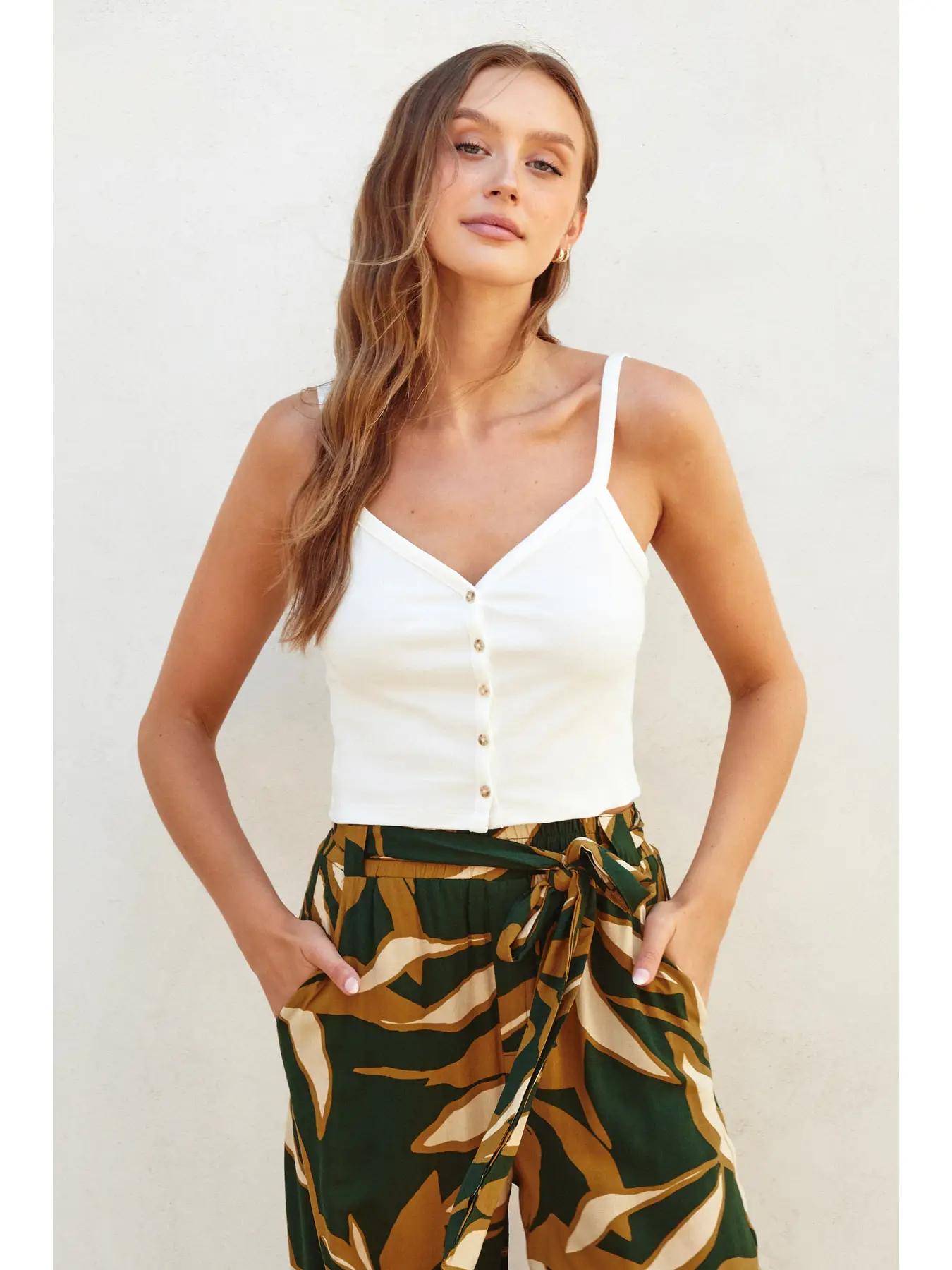 Button Closure Cami Top