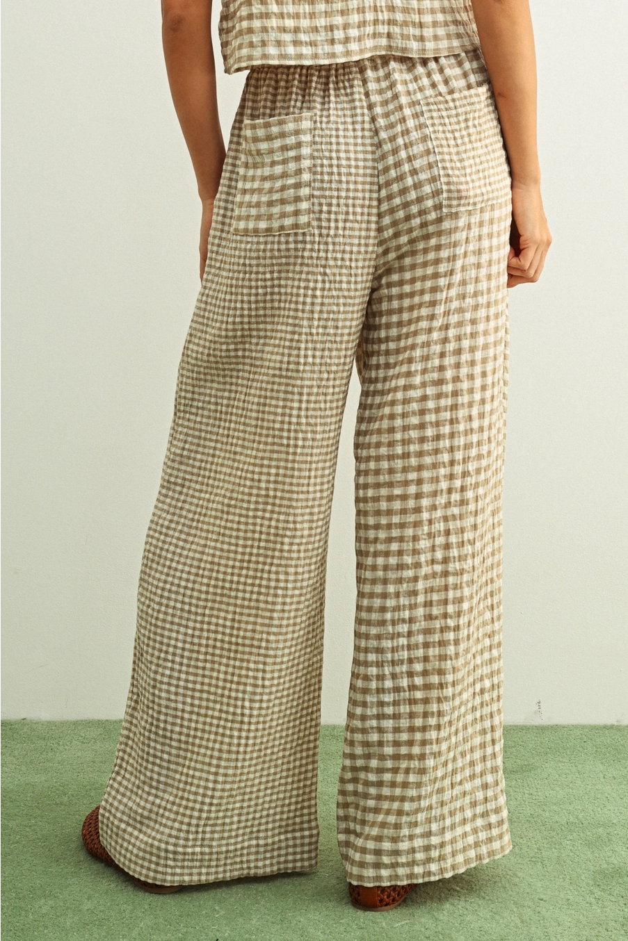 Gingham Straight Pants