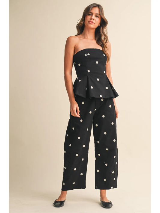 Polkadot top and barrel pant SET