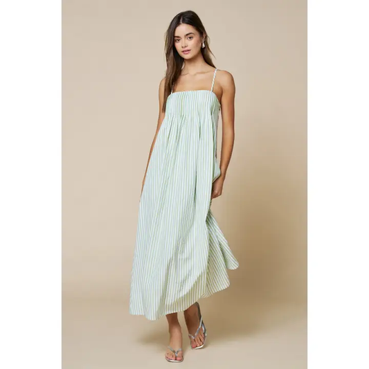 Olive stripe maxi dress