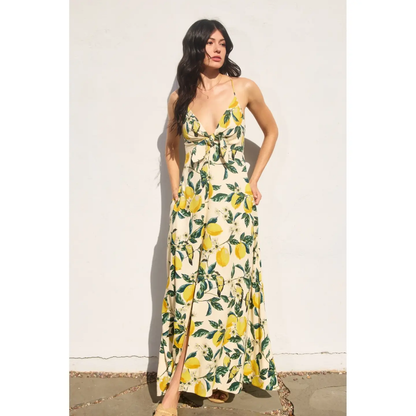 Lemonade Knot Front Maxi Dress