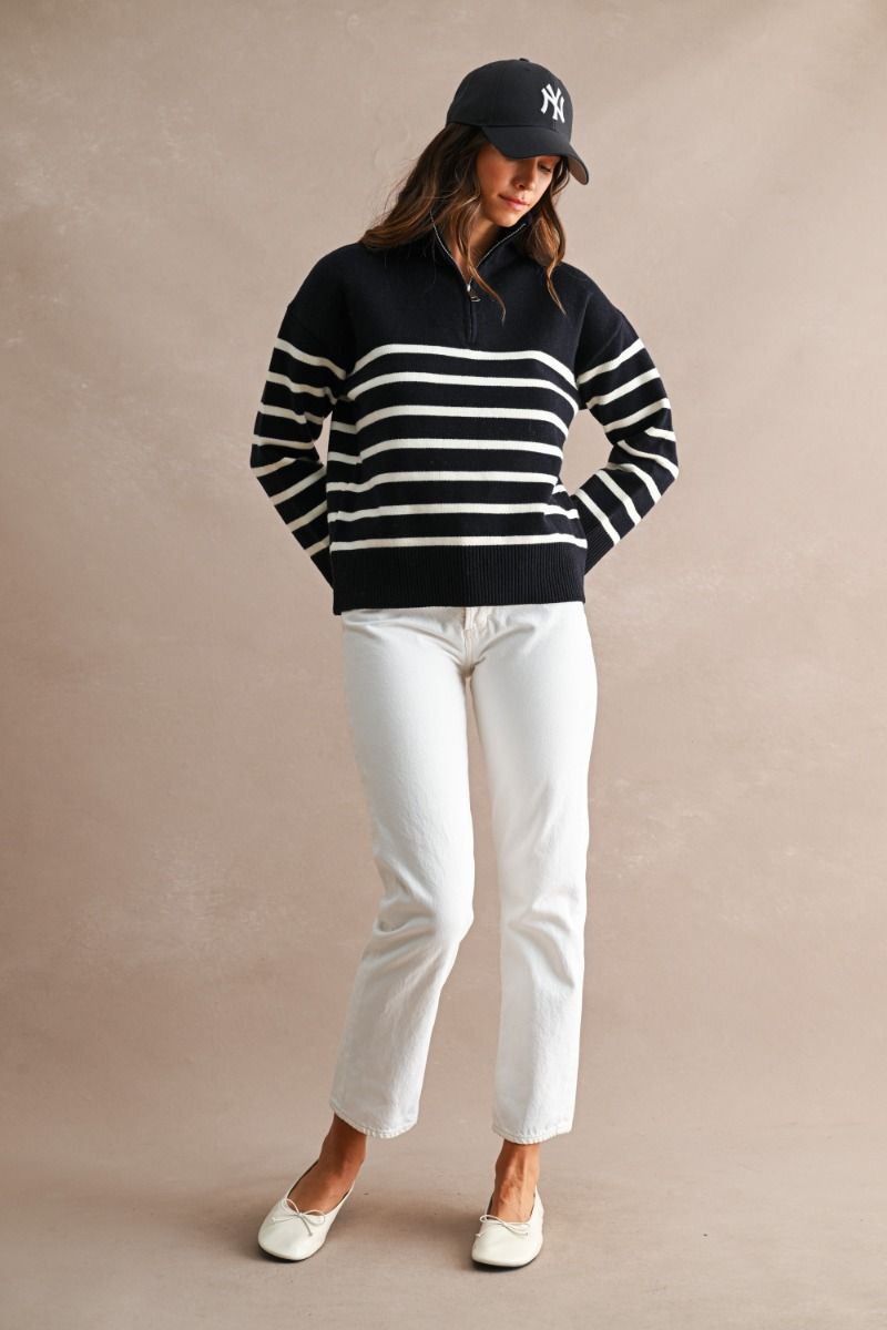 Striped Quaterzip