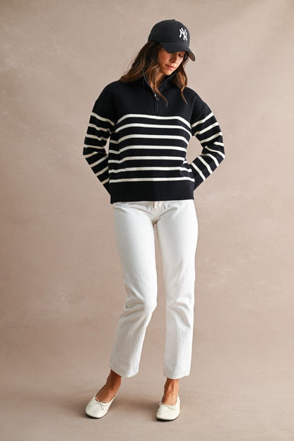 Striped Quaterzip