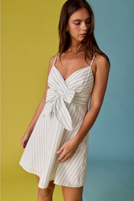 Striped Green Mini Dress
