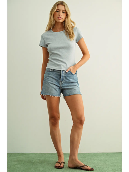 Round Neck Sslv Top