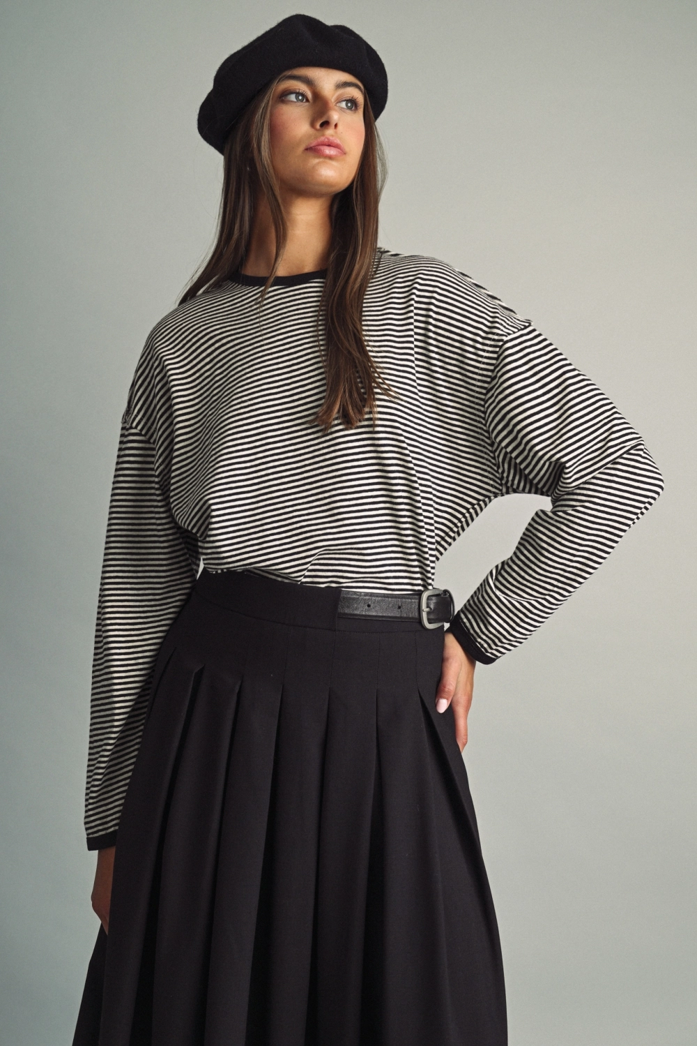 Black Stripe Light Top