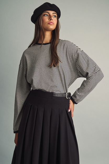 Black Stripe Light Top