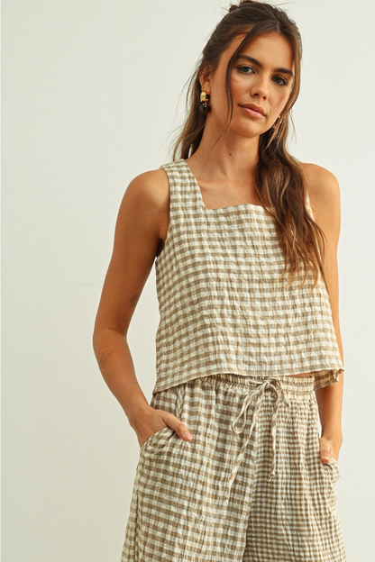 Gingham Sleeveless Top
