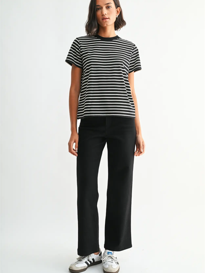 Black Stripe Short
