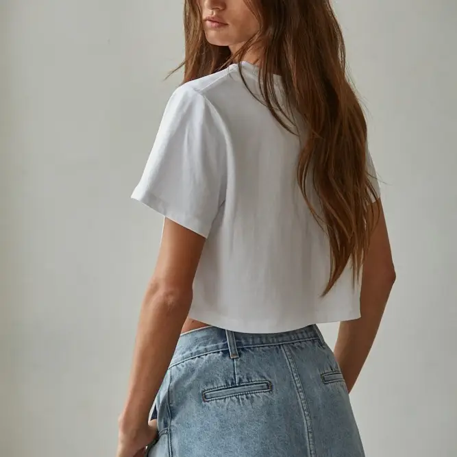 White Cotton Crop Top