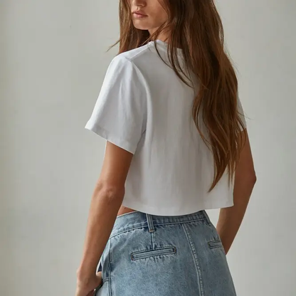 White Cotton Crop Top