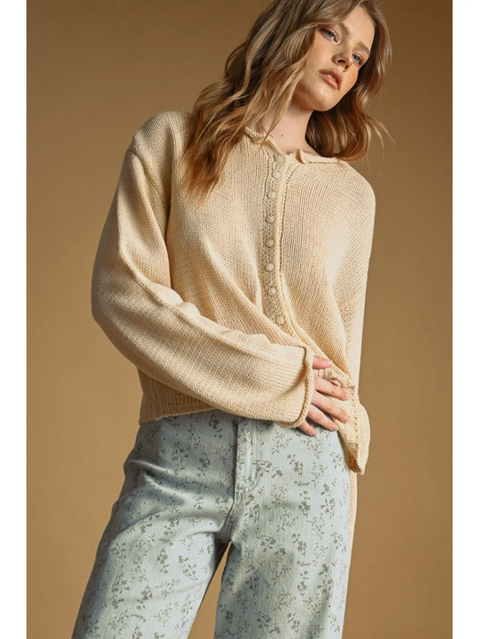 Sand Easy Knitted Cardigan