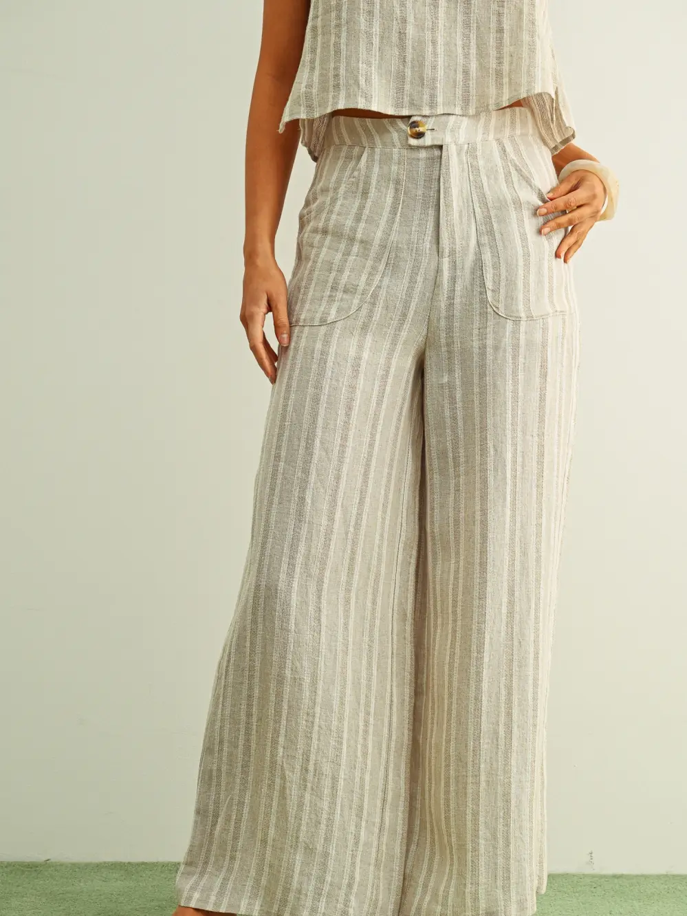 Jacquard Linen Pants