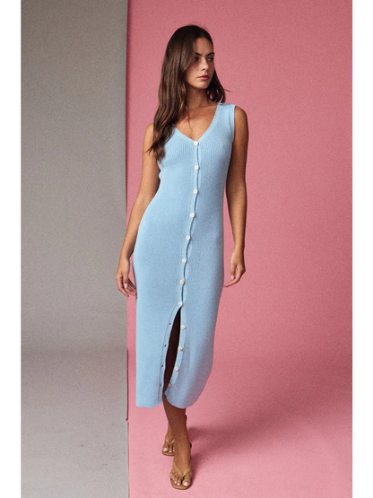 Button Front Rib Dress
